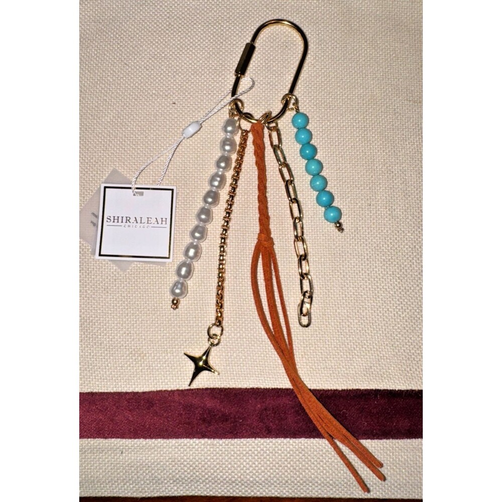 NWT Shiraleah Beads & Tassel Chain Bag Charm/ Key Chain Stylish Accessory